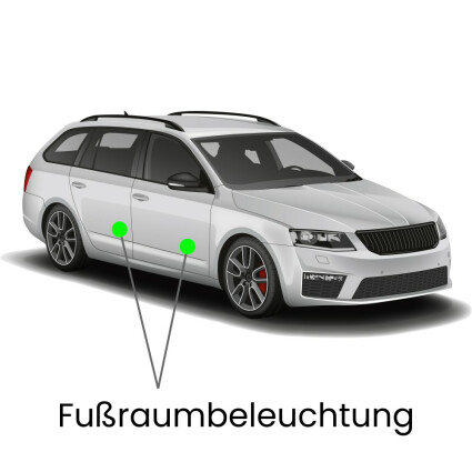 Footwell LED lighting for Skoda Octavia 5E station wagon with Panoramic roof